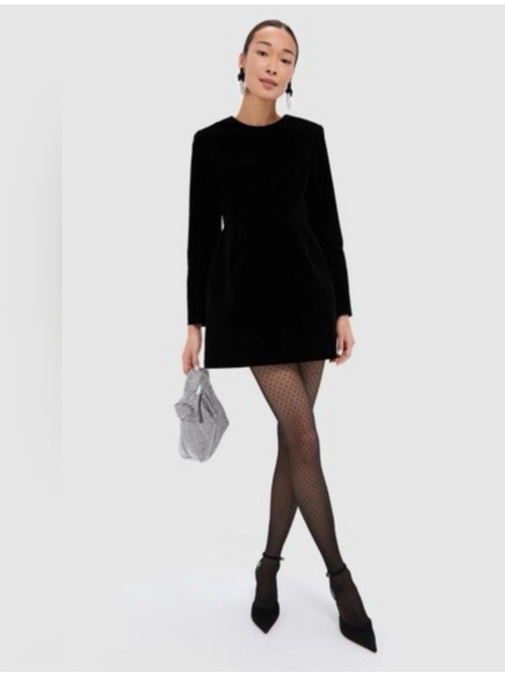 Tuckernuck Black Crepe Haley Velvet Mini Dress